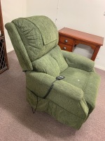 Green Fabric Electric Recliner Chair with Remote - 3