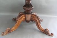 Victorian Burr Walnut Breakfast Table on Carved Pedestal - 2