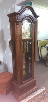 Vintage German Made Oak Cased Grandfather Clock with Key - 2