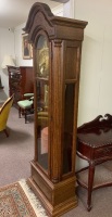 Vintage German Made Oak Cased Grandfather Clock with Key - 3