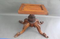 Victorian Burr Walnut Breakfast Table on Carved Pedestal - 4