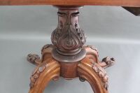 Victorian Burr Walnut Breakfast Table on Carved Pedestal - 5