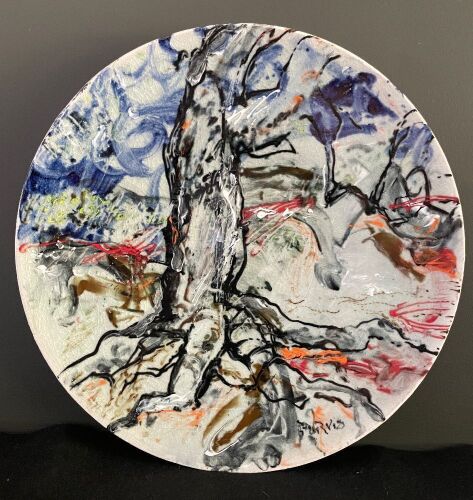 "Mt Gipps Tree" by Trevor Purvis Painter & Rowley Drysdale Ceramicist/Mixed Media/Artist