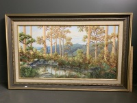 Blackall Ranges Large Framed Oil on Canvas - by Heinz Bendler - 1982