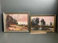 2 x Framed Oil on Board Paintings - Signed