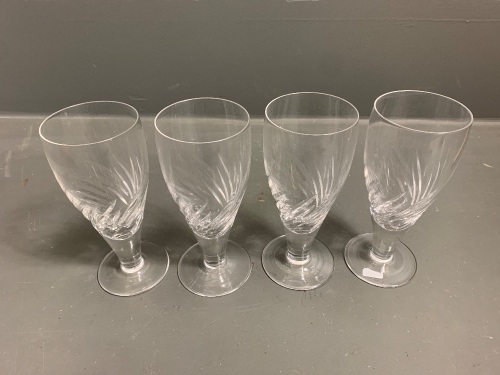 4 Stuart Crystal Glasses