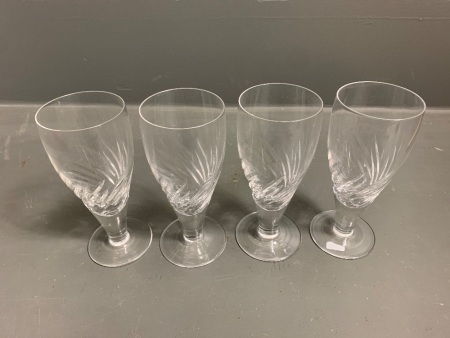 4 Stuart Crystal Glasses