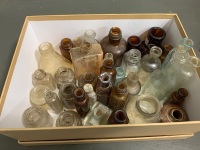 Asstd Lot of Small Vintage Glass Bottles & Jars