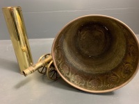 Vintage Brass Items Inc. Planter, Small Cannon and Shell Casing (dated 1915) - 2