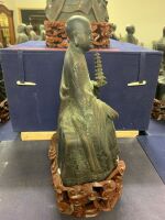 Rare Set of 18 Vintage Large Boxed Bronze Lohan Buddha Statues - 5