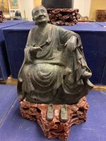 Rare Set of 18 Vintage Large Boxed Bronze Lohan Buddha Statues - 12