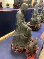 Rare Set of 18 Vintage Large Boxed Bronze Lohan Buddha Statues - 56