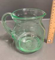 Incised Uranium Glass Jug - 3