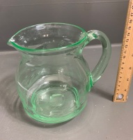 Incised Uranium Glass Jug - 4