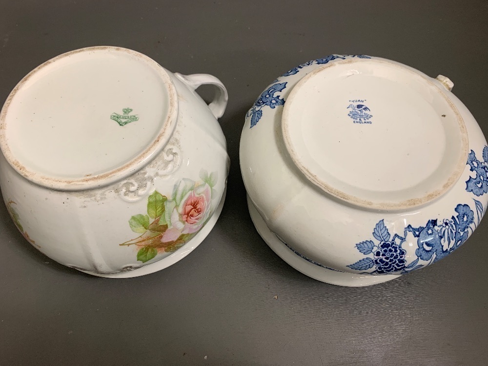 2 Vintage Ceramic Chamber Pots Woods & Sons, J & G Meakin Hanley