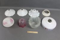 Box Lot of Vintage Glass Lamp Shades - 3