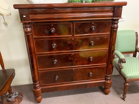 Antique Mahogany Tallboy with Secret Drawer