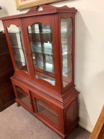 Vintage Red Cedar Curio Glassware Display Cabinet with Keys - 2