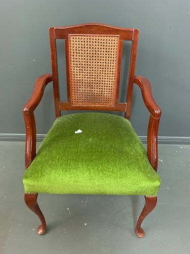 Vintage Green Upholstered Armchair