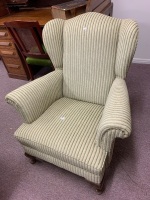 Vintage Low Wing Back Upholstered Armchair