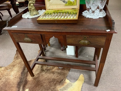 Small 2 Drawer Teak Writing Desk