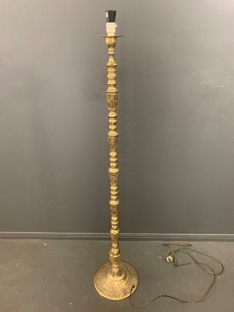 Tall Polished Brass Standard Lamp