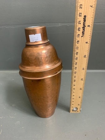 Vintage Beaten Copper Cocktail Shaker