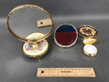 Collection of Vintage Vanity Mirrors & Compact