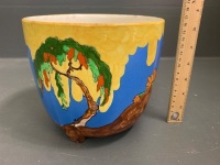 Antique Hand Painted Art Deco 3 Footed Planter - Memory Lane - Royal Staffs Pottery