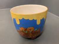 Antique Hand Painted Art Deco 3 Footed Planter - Memory Lane - Royal Staffs Pottery - 2