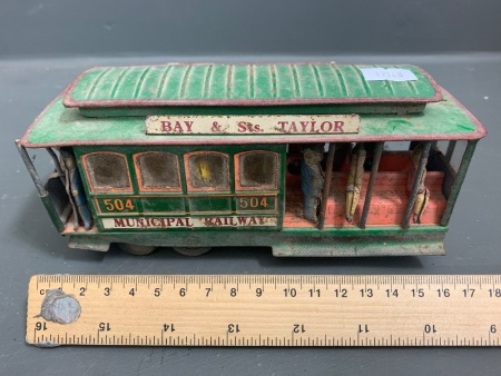 Vintage Mechanical Tin Tram - 504 Municipal Railway