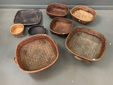 Large Asstd Lot of Vintage Asian Basketware