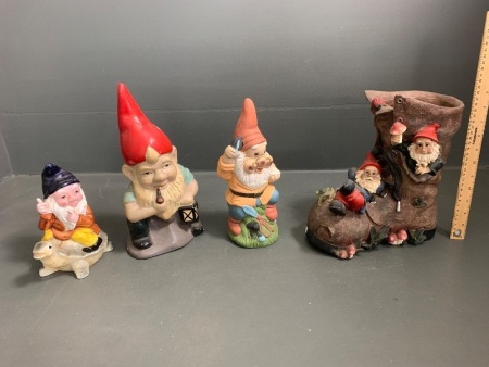 Asstd Lot of Garden Gnome Ornaments