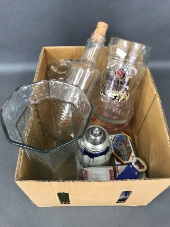 Box Lot of Assorted Glassware