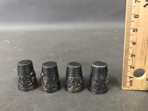 4 x 925 Sterling Silver Thimbles