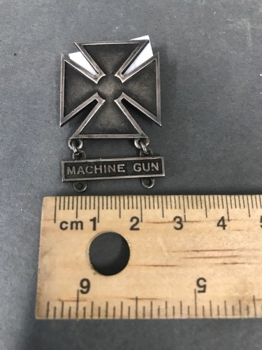 WWII US Army Medal with Machine Gunner Hanging Addition