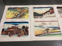 8 of an Original Set of 10 Japanese Woodblock Prints - Beautiful Sceneries in Kyoto - Originals by Hiroshige Ando - 2