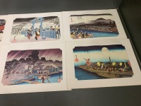 8 of an Original Set of 10 Japanese Woodblock Prints - Beautiful Sceneries in Kyoto - Originals by Hiroshige Ando - 3