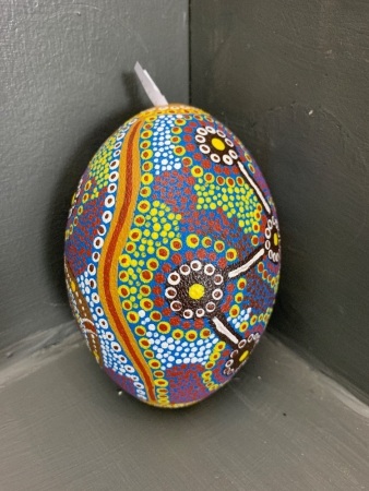 Emu Egg with Aboriginal Dot Painted Design