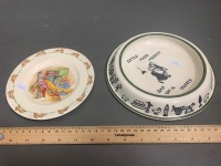 Victorian Royal Doulton Childs Little Miss Muffit Bowl + Later Bunnykins Plate