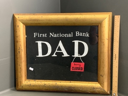 Bank of Dad Gilt Framed Screen Print