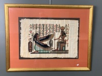 3 Large Gilt Framed Egyptian Papyrus - 2