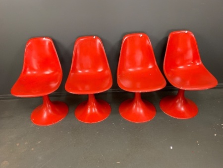 Set of 4 Original 1970's Fibreglass Tulip Chairs - Repainted