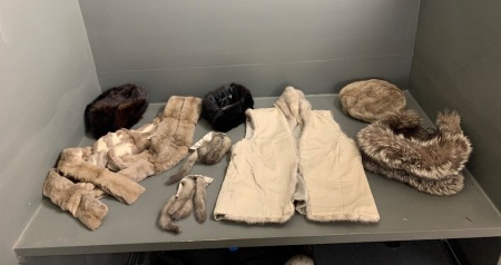 Box of Assorted Fur Items