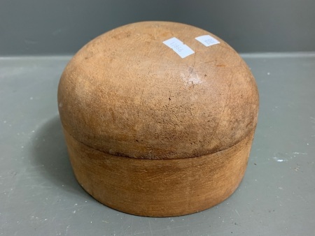 Vintage Round Carved Hat Block