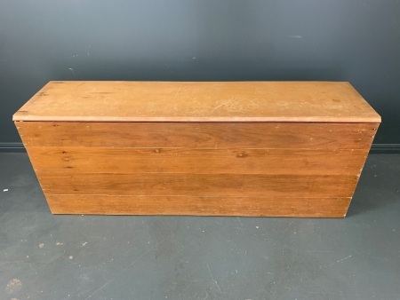 Long Pine Bed End / Blanket Chest with Hinged Lid