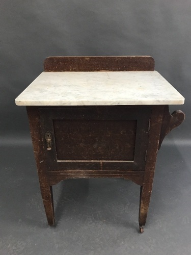 Marble Top Oak Small Washstand