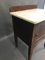 Marble Top Oak Small Washstand - 4