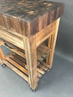 Butchers Block on Casters - 3