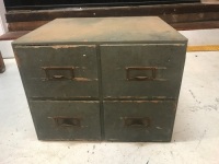 Vintage Flight of 4 Timber Filing Drawers - As Is